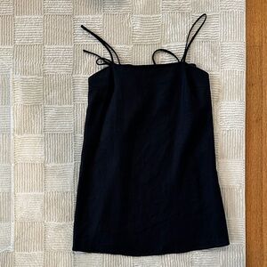 Reformation Black Linen Mini Dress